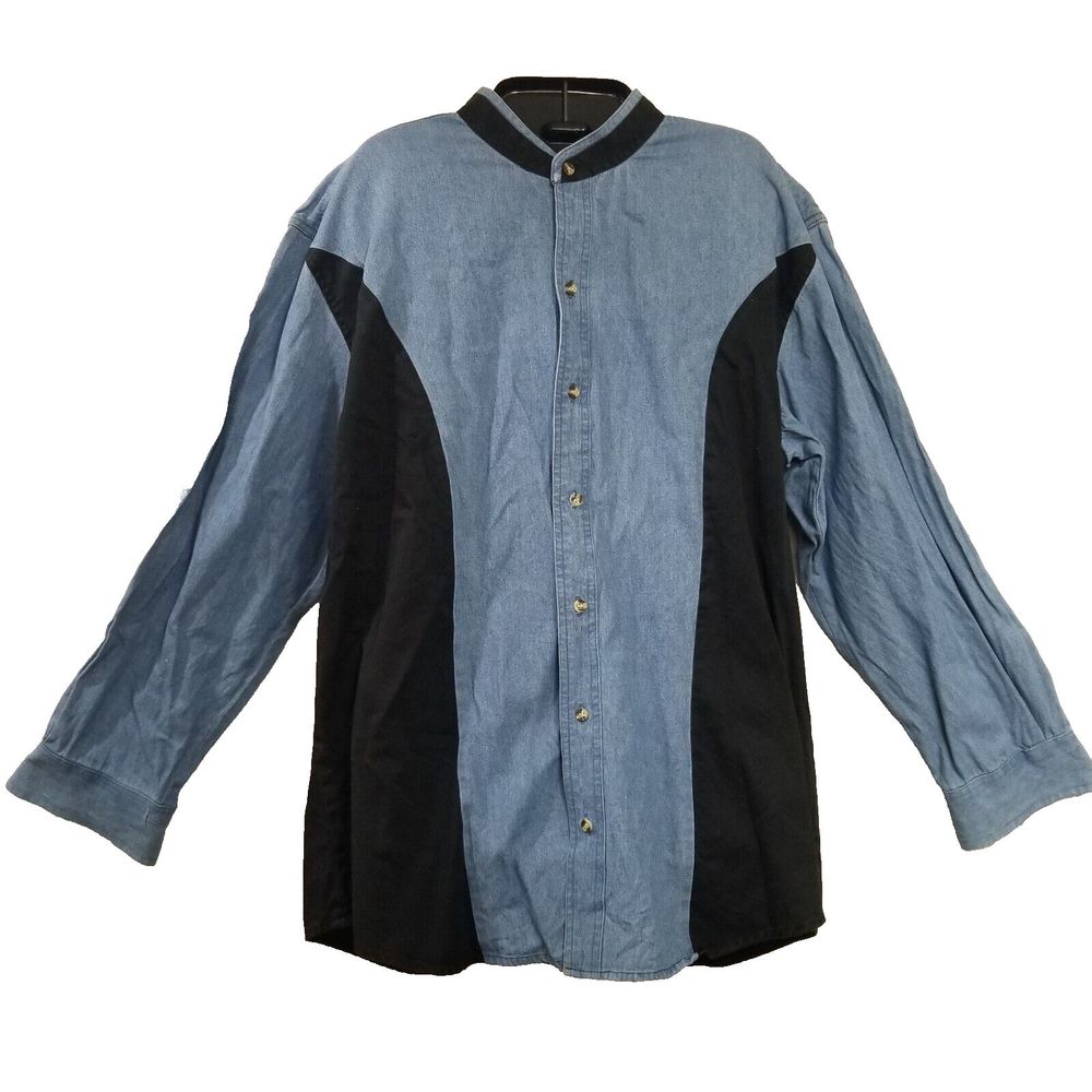 Vtg Express Riders Men's Western Colorblock long sleeve Shirt Size XL